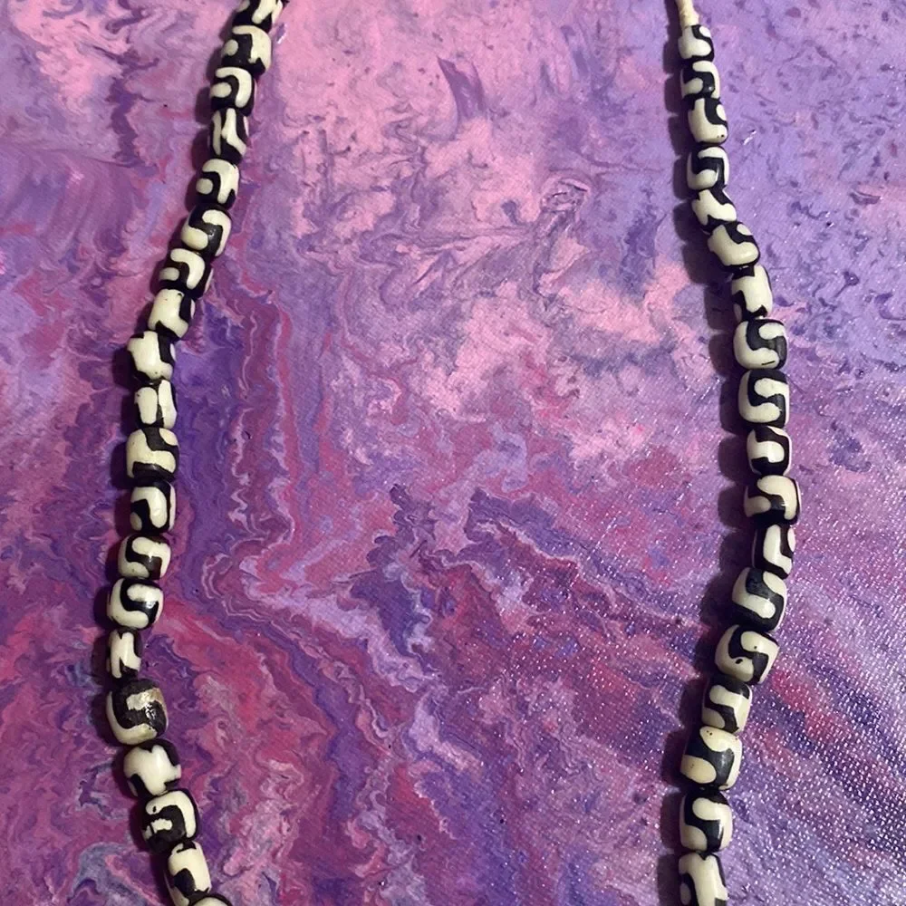 Handmade Kenya‎ Batik Bone Beaded Necklace